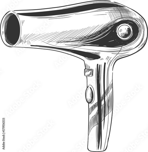 Hair dryer vector isolated illustration