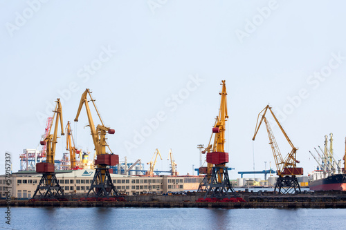 Cranes in port of Odesa, Ukraine