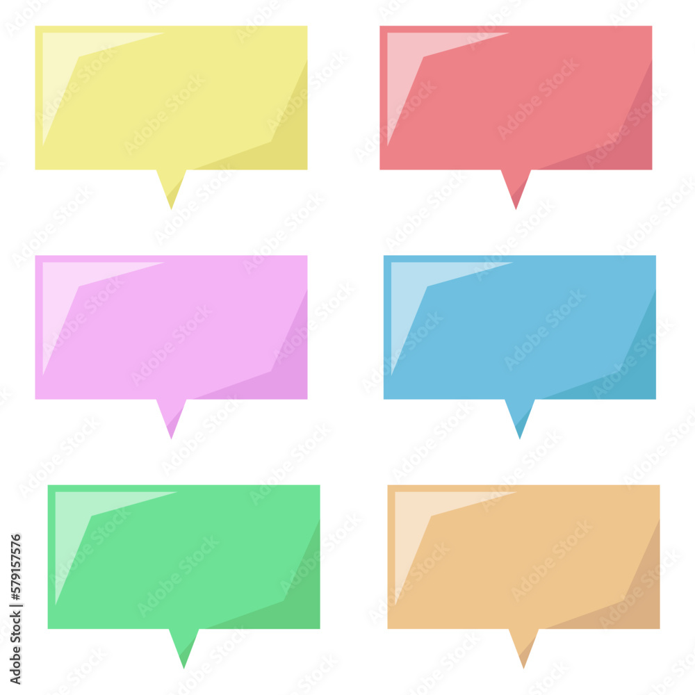 Set of colorful speech bubbles. Chat bubble set in vector. Set of colorful speech bubbles. Chat bubble set in vector.
