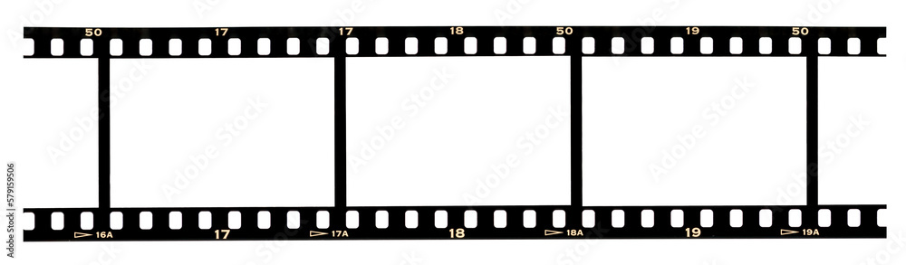 Film frames isolated on white