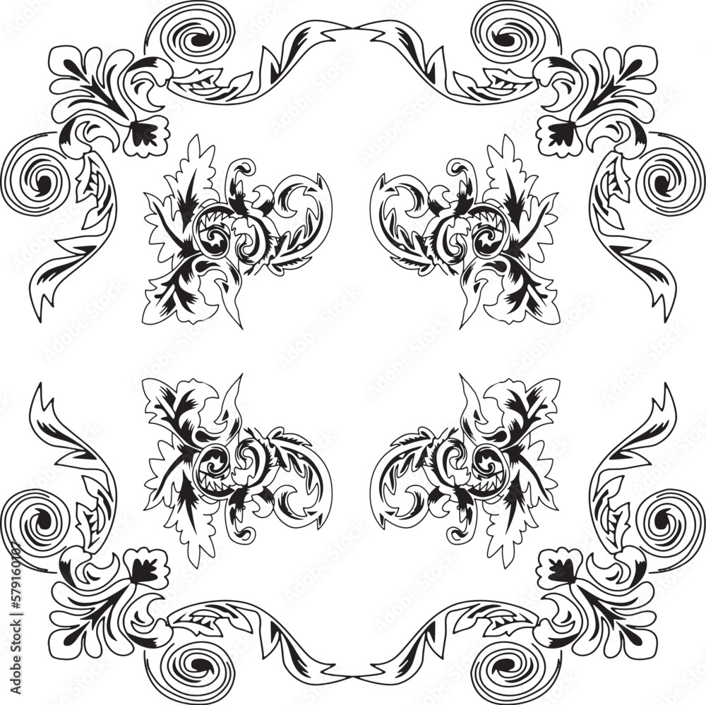 Fototapeta premium baroque vector design ğattern