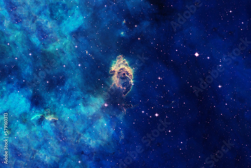 Fototapeta Naklejka Na Ścianę i Meble -  Beautiful blue space nebula. Elements of this image furnishing NASA.