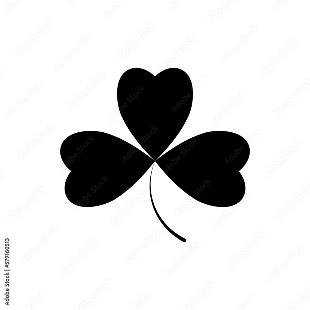 Clover icon, isolated shamrock on white background, St. Patricks Day sign, clover with three leaf, vector illustration Clover icon, isolated shamrock on white background, St. Patricks Day sign, clover with three leaf, vector illustration
