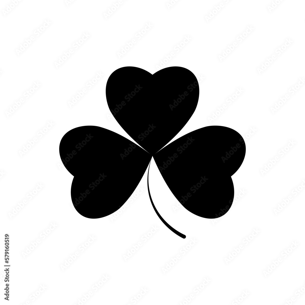 Clover icon, isolated shamrock on white background, St. Patricks Day sign, clover with three leaf, vector illustration Clover icon, isolated shamrock on white background, St. Patricks Day sign, clover with three leaf, vector illustration