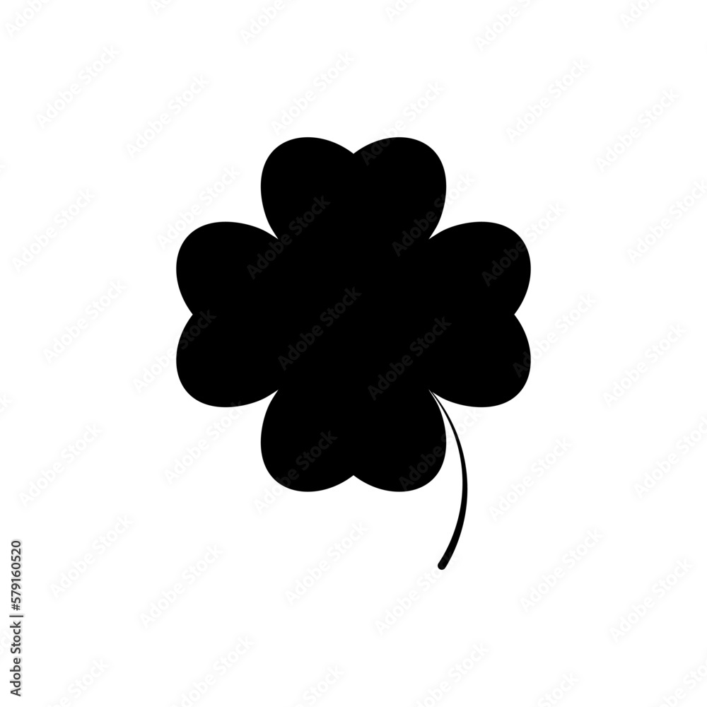 Clover icon, isolated symbol on white background. St. Patricks Day sign, clover with four leaf, vector illustration Clover icon, isolated symbol on white background. St. Patricks Day sign, clover with four leaf, vector illustration