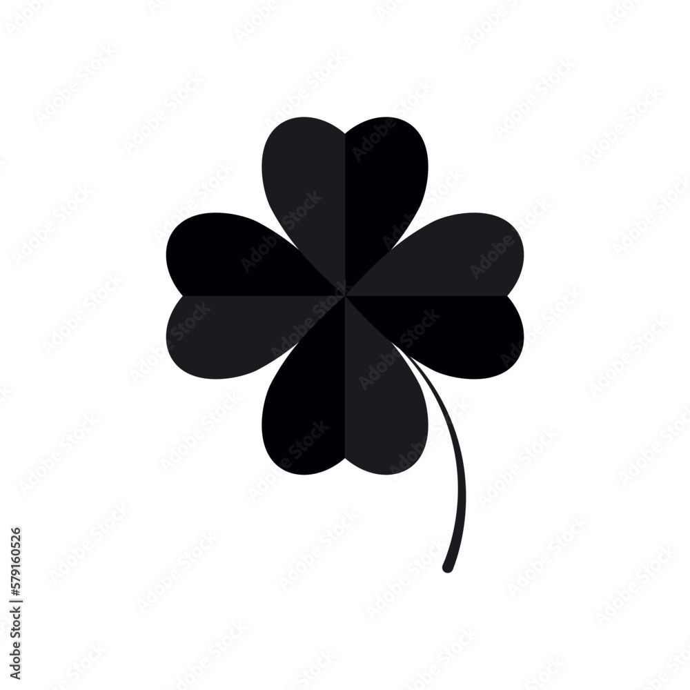 Clover icon, isolated symbol on white background. St. Patricks Day sign, clover with four leaf, vector illustration Clover icon, isolated symbol on white background. St. Patricks Day sign, clover with four leaf, vector illustration