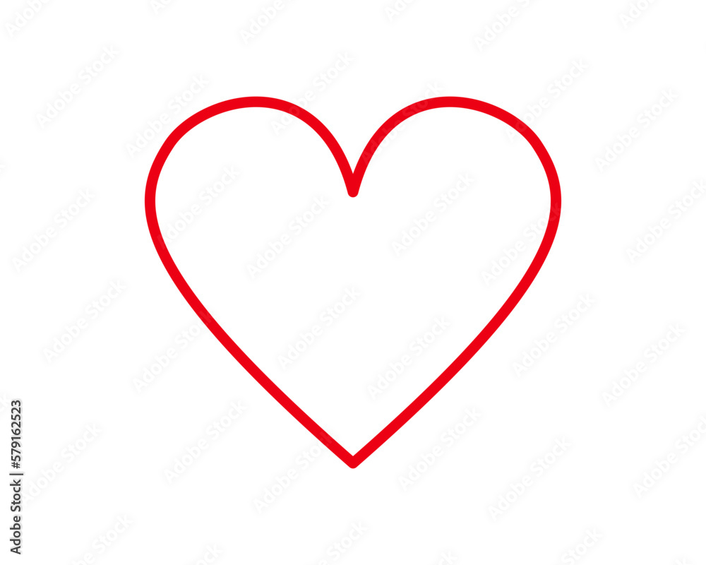 red heart symbol outline illustration