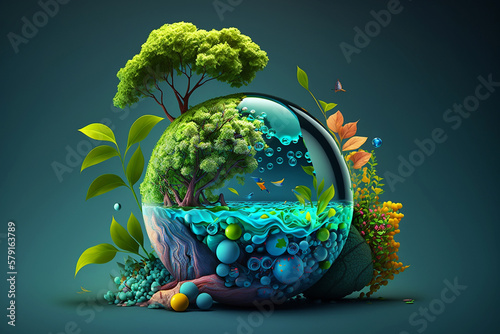 Obraz na płótnie world environment and Earth day concept with green globe w salonie