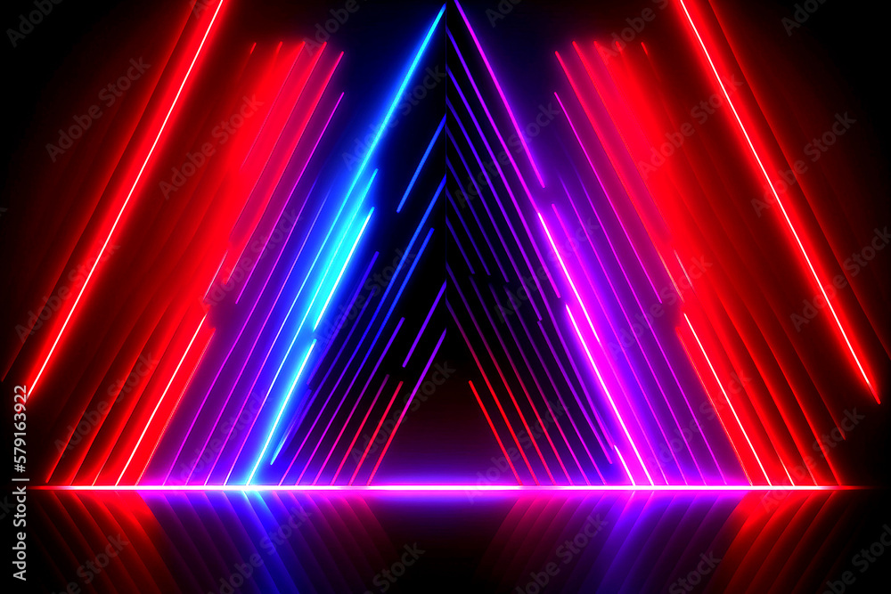 futuristic neon background red and blue lines. Generative ai futuristic neon background red and blue lines. Generative ai