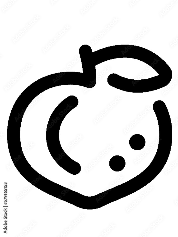 Vector hand drawn doodle apple icon isolated on white background. Vector hand drawn doodle apple icon isolated on white background.