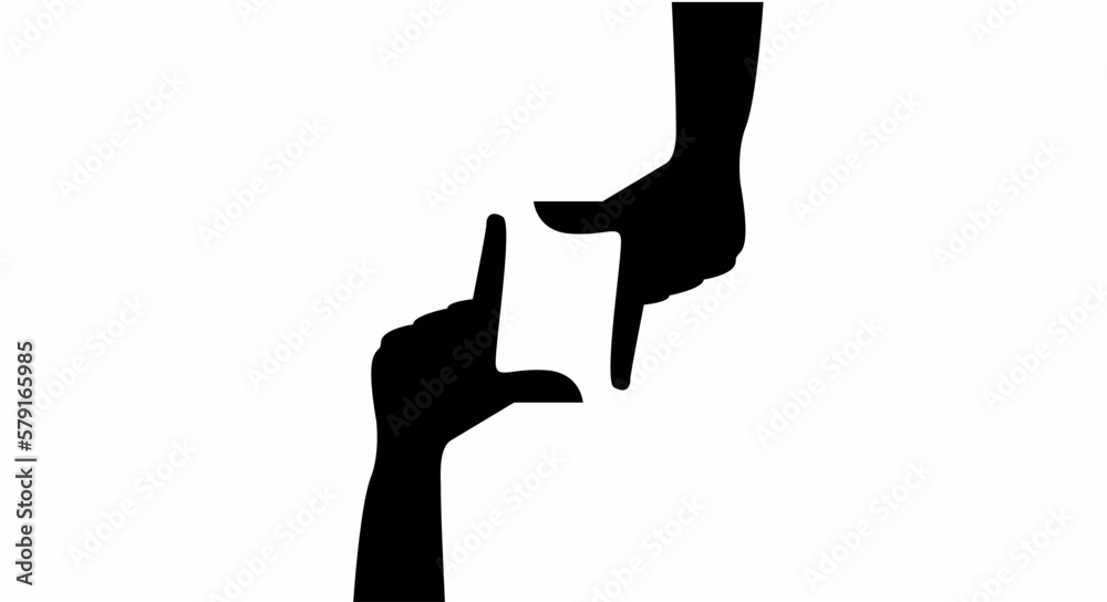 Silhouette of a hand holding a phone. Vector illustration. Silhouette of a hand holding a phone. Vector illustration.