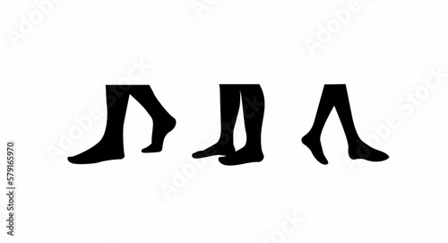 vector illustration of foot movement of a walking model
