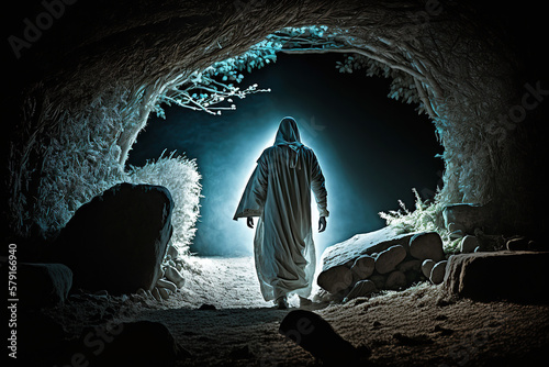 Valokuva Christ Rose From The Grave, Jesus coming out of the tomb, Romans 6