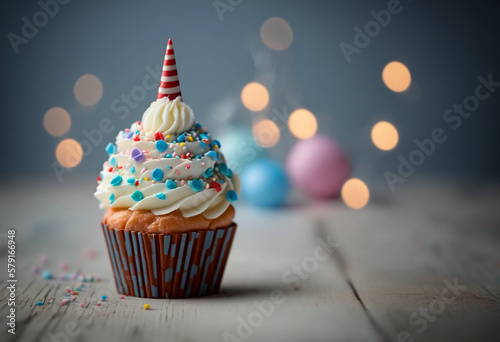 A Deliciously Funfetti AI-Generated Cupcake Birthday Party - A Rich, Colorful, and Joyous Celebration!