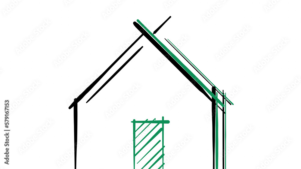 Abstract minimal background, architecture, design element, house silhouette, real estate, crossing lines, black and white, contrast, building, industrial theme, home, free copy space, transprent