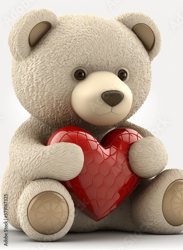A Precious AI-Generated Teddy Bear of Love and Comfort - A Sweet Valentine's Gift