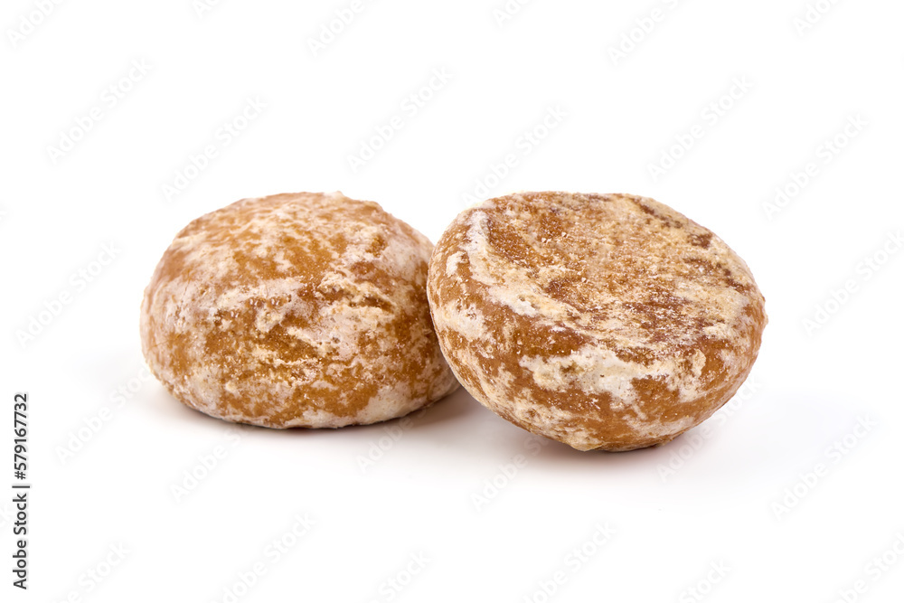 Classic gingerbread cookies isolated on white background. Classic gingerbread cookies isolated on white background.