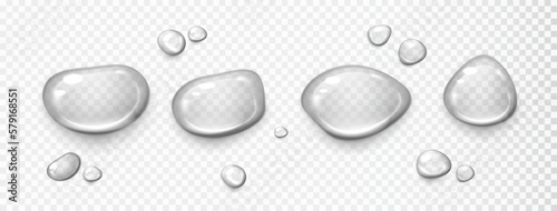 Water drops. Realistic drops, condensation on the window, on the surface isolated transparent background