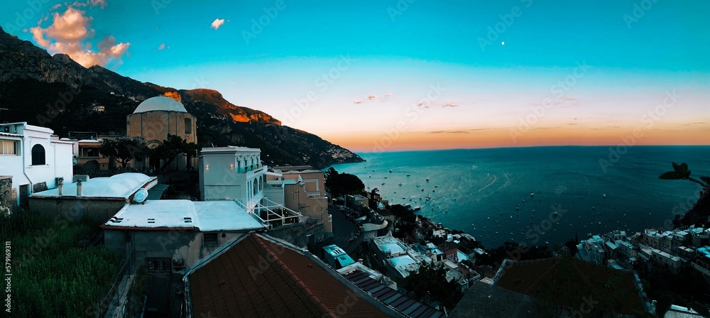Sunset Over The Amalfi Coast - obrazy, fototapety, plakaty 