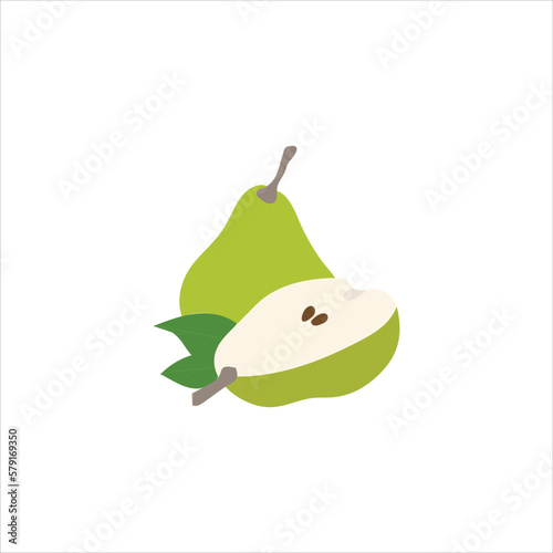 A beautiful green pear fruit vector art work.eps