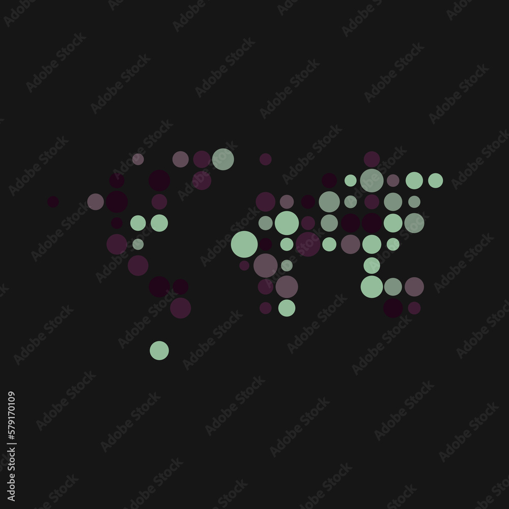 World Silhouette Pixelated pattern map illustration World Silhouette Pixelated pattern map illustration