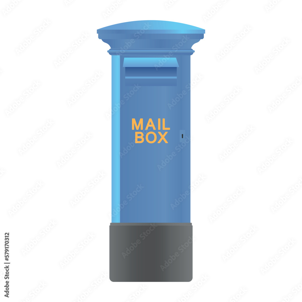 Blue mailbox on white background Blue mailbox on white background