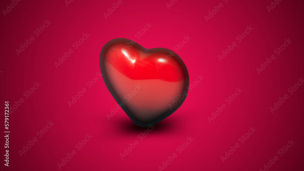 Red heart with black edges on red background, love and emotional concept Red heart with black edges on red background, love and emotional concept