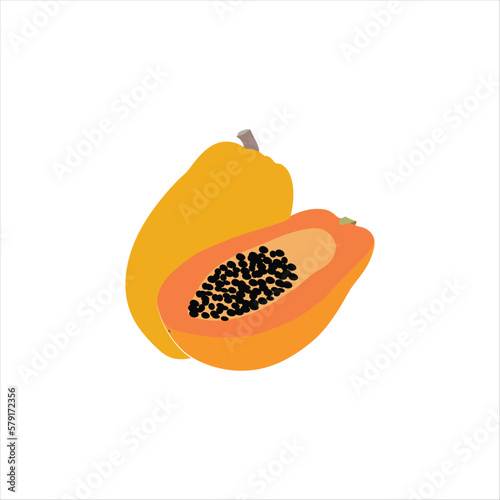 A beautiful papaya vector art work.