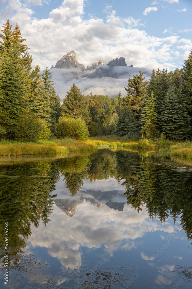 Grand Tetons Reflected in a Calm Pond