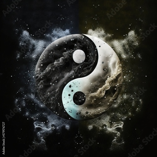Tableau sur toile yin yang symbol