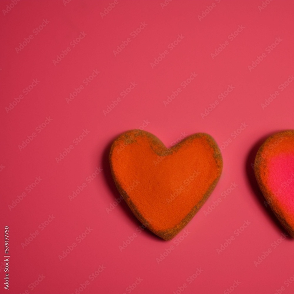 red heart in 3D style on an pink background. A simple image for a graphical user interface.