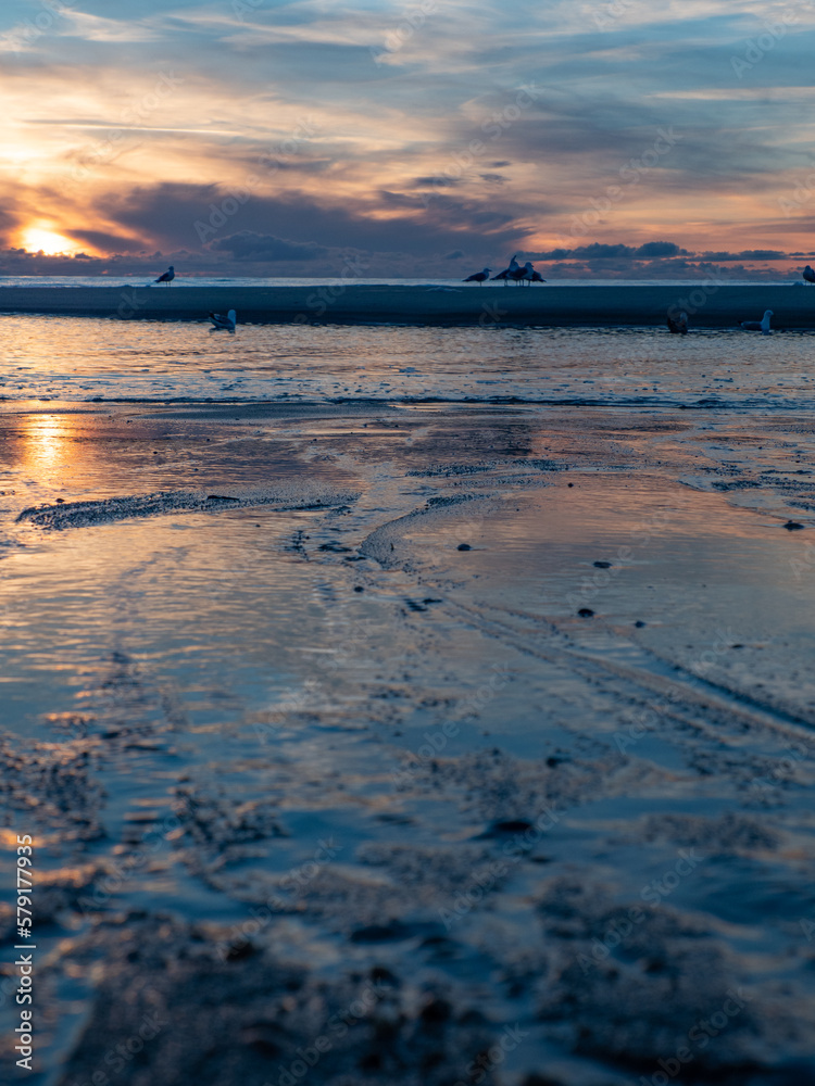 Sunset at Westerland beach, Sylt