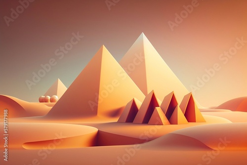 Egyptian pyramid in desert of Egypt. Generative AI
