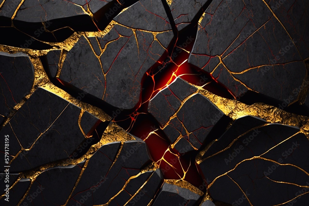 Black and gold cracked Marble texture frame background. Generative AI ...