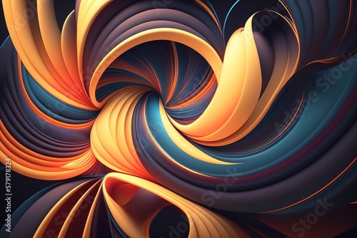 Abstract wavy lines background. Generative AI illustration