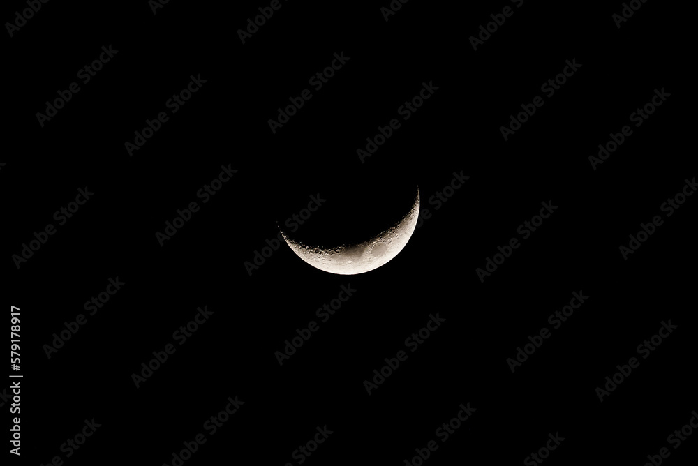 Dark sky and moon with shining moonlight during night at Gran Canaria, Spain Dark sky and moon with shining moonlight during night at Gran Canaria, Spain