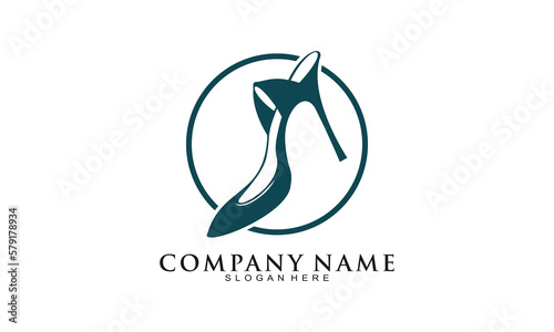 Elegant woman heels vector logo