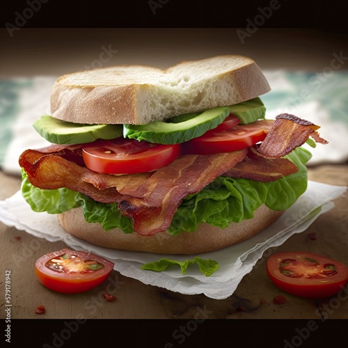 Bacon Lettuce Tomato Sandwich, generative ai