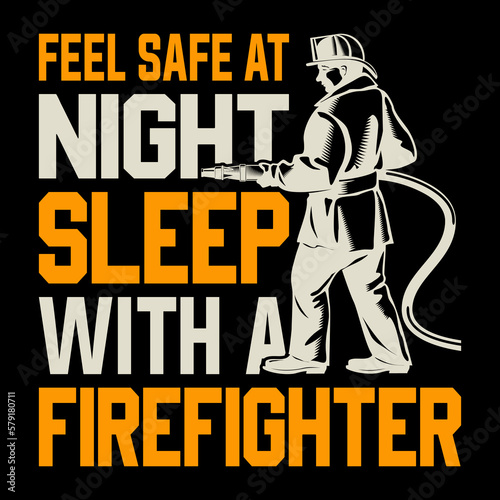 Firefighter Vector illustration t-shirt design Graphic T-Shirt Design
