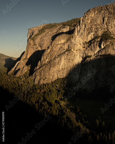 Lower And Middle Brother Warm In Morning Light With El Capitan In The Distance