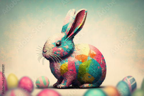 Easter bunny illustration created using generative AI.