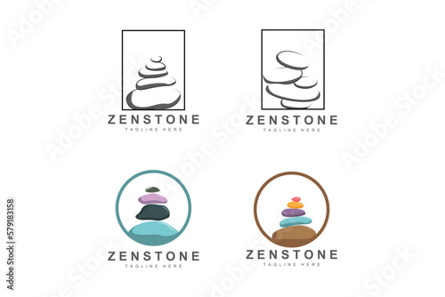 Balance Stone Logo Design, Vector Therapy Stone, Massage Stone, Hot Stone And Zenstone, Product Brand Illustration