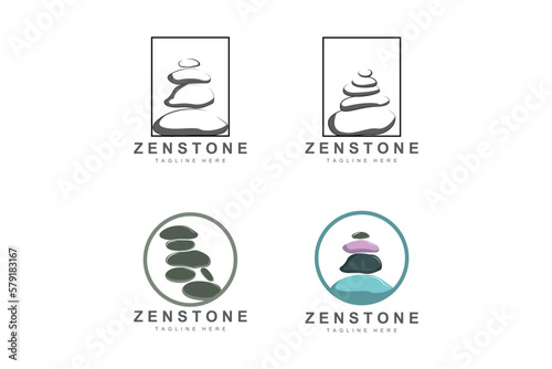 Balance Stone Logo Design, Vector Therapy Stone, Massage Stone, Hot Stone And Zenstone, Product Brand Illustration