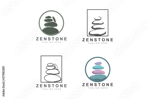 Balance Stone Logo Design, Vector Therapy Stone, Massage Stone, Hot Stone And Zenstone, Product Brand Illustration