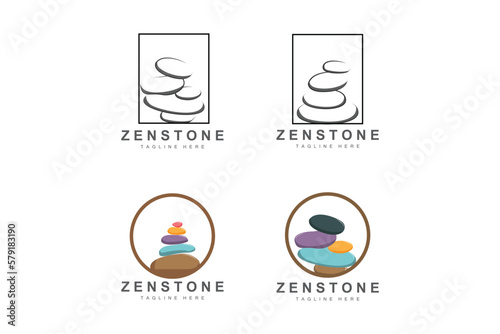 Balance Stone Logo Design, Vector Therapy Stone, Massage Stone, Hot Stone And Zenstone, Product Brand Illustration