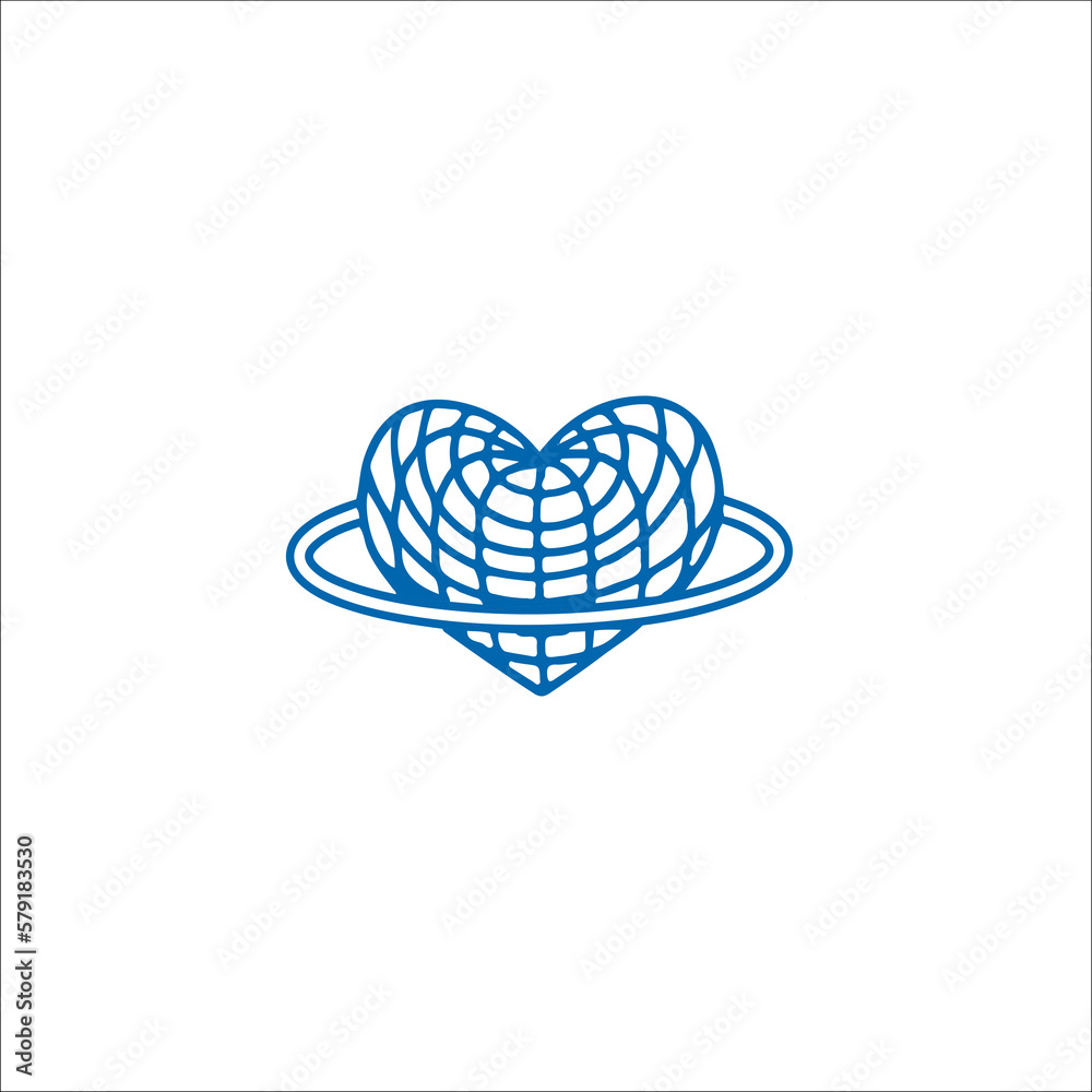 vector illustration of a heart shaped globe vector illustration of a heart shaped globe