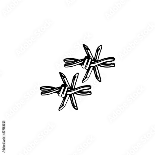 vector illustration of two barbed wires