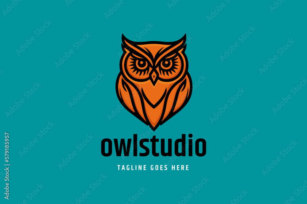Owl Logo, wisdom and knowledge concept, intuitive animal, business logo