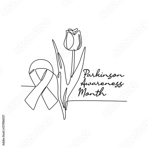 single line art of parkinson awareness month good for parkinson awareness month celebrate. line art. illustration.