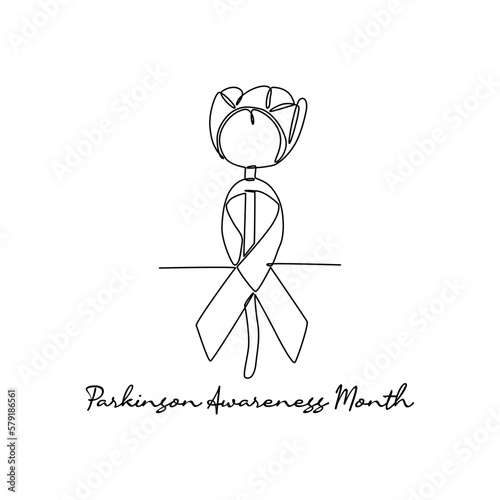 single line art of parkinson awareness month good for parkinson awareness month celebrate. line art. illustration.